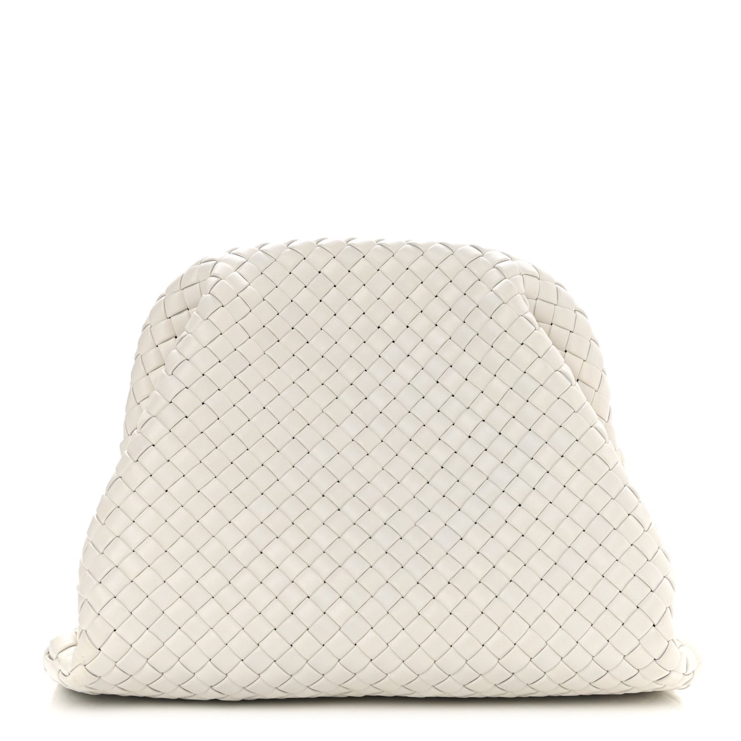 Nappa Intrecciato Padded Clutch Chalk