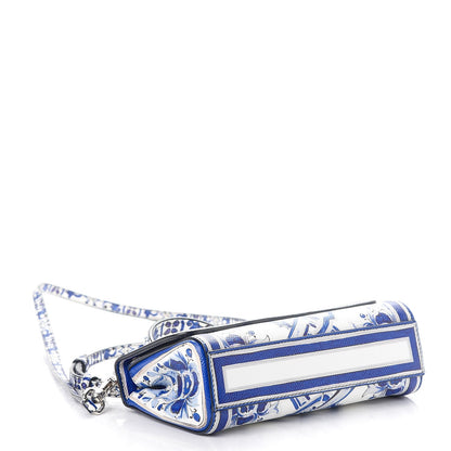 Dolce & Gabbana Dauphine Majolica Printed Micro Miss Sicily Satchel White Blue 5 of 8