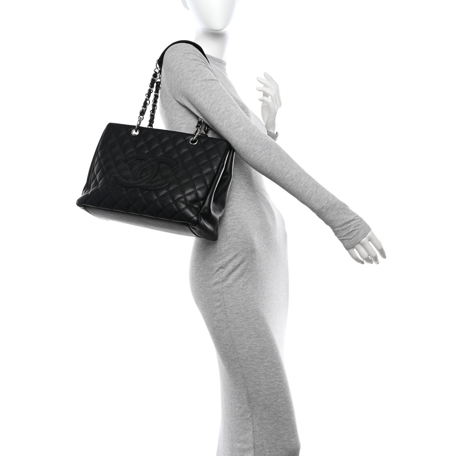 Chanel Caviar Quilted Grand Shopping Tote GST Black 2 of 12