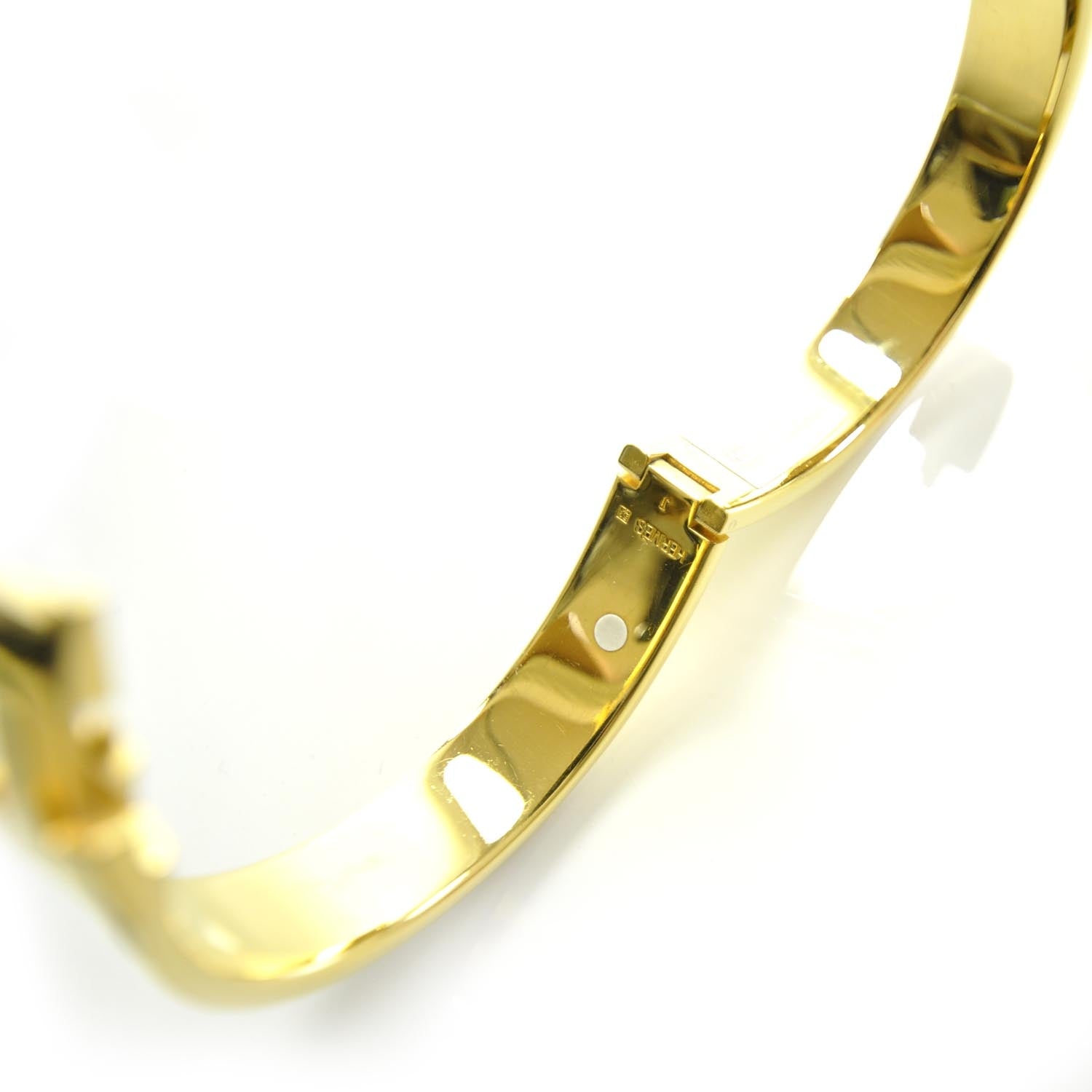 Hermes Enamel Narrow Clic Clac H Bracelet Pink and Gold 5 of 5