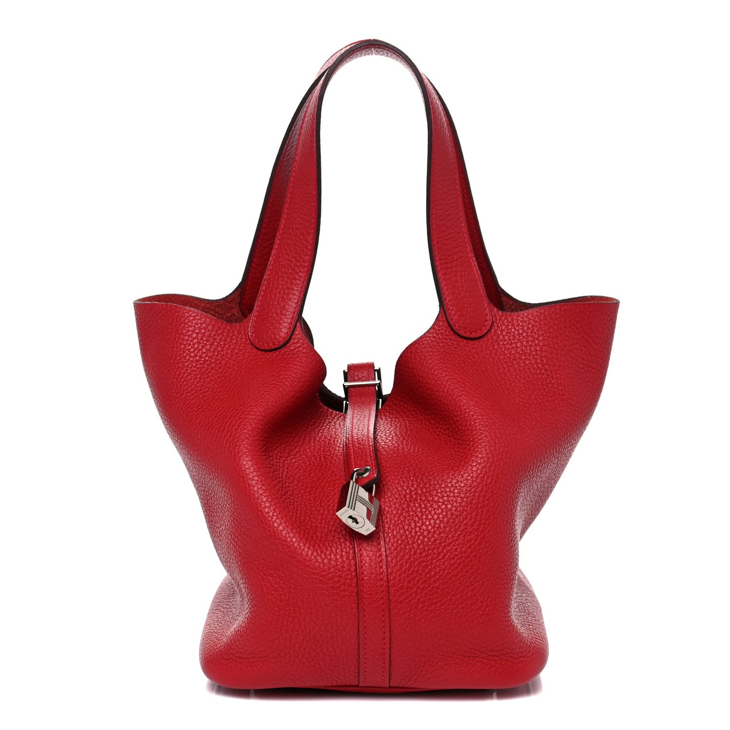 Taurillon Clemence Picotin Lock 22 MM Rouge Casaque