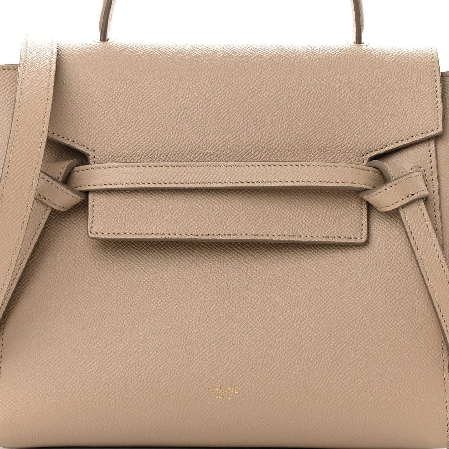 Grained Calfskin Micro Belt Bag Light Taupe