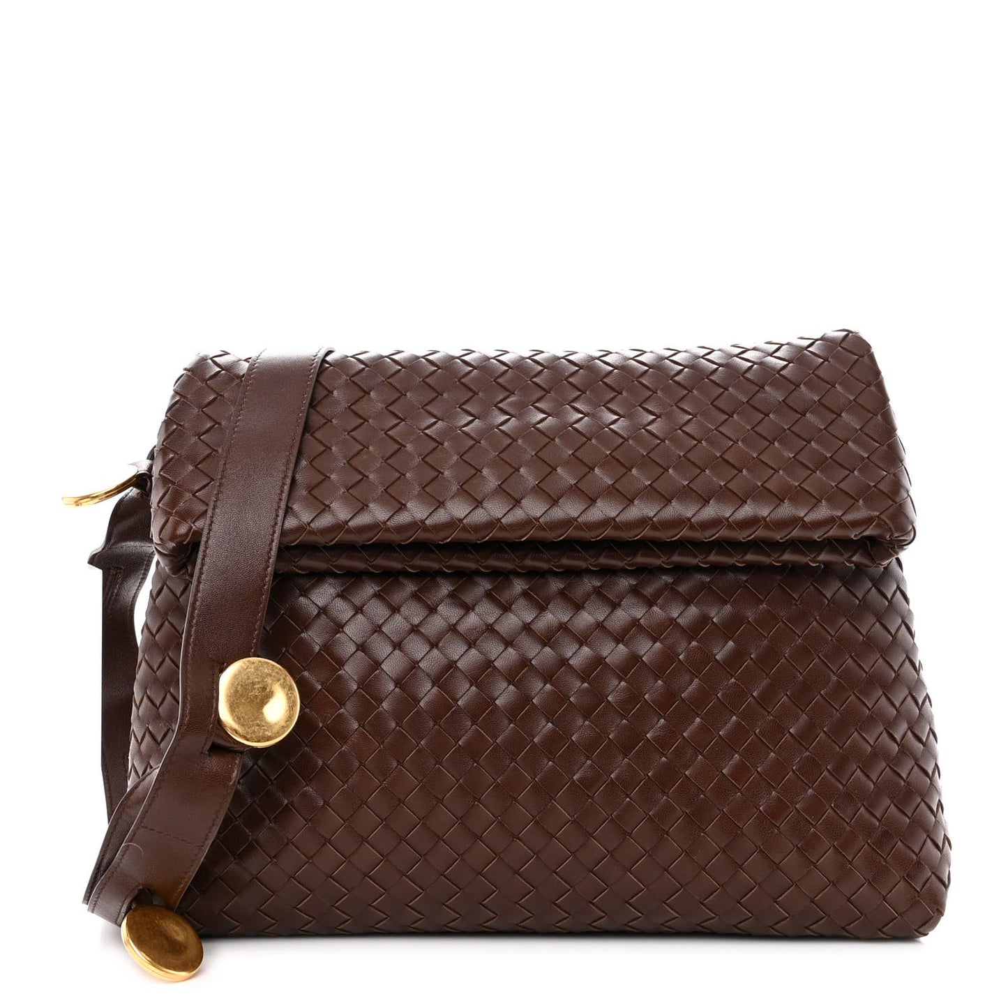 Nappa Intrecciato The Fold Crossbody Brown