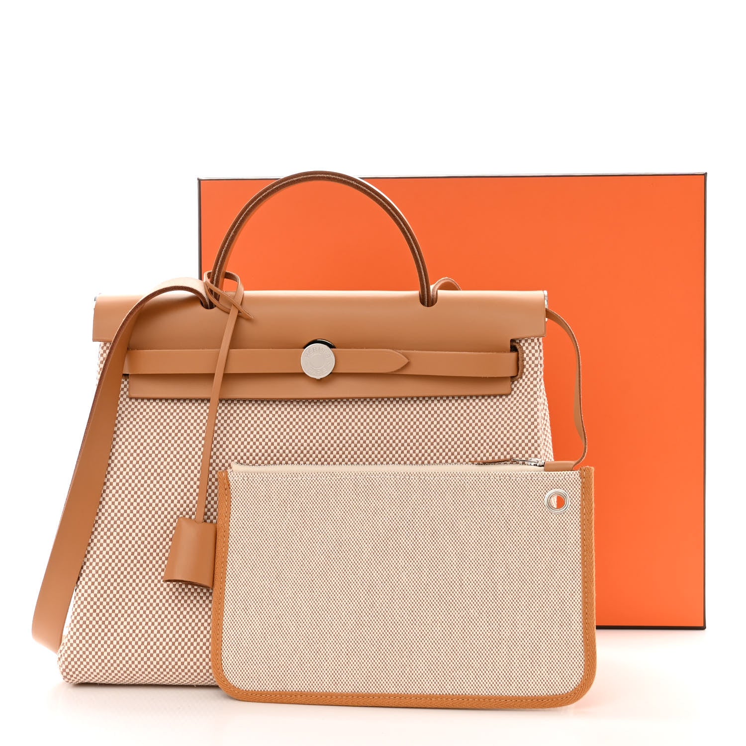 Hermes Vache Hunter Criss Viking Herbag Zip Retourne 31 PM Ecru Beige Naturel 13 of 13