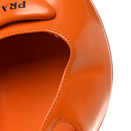 Prada Brushed Calfskin Logo Pointed Toe Slingback Wedges 38 Orange 10 of 10