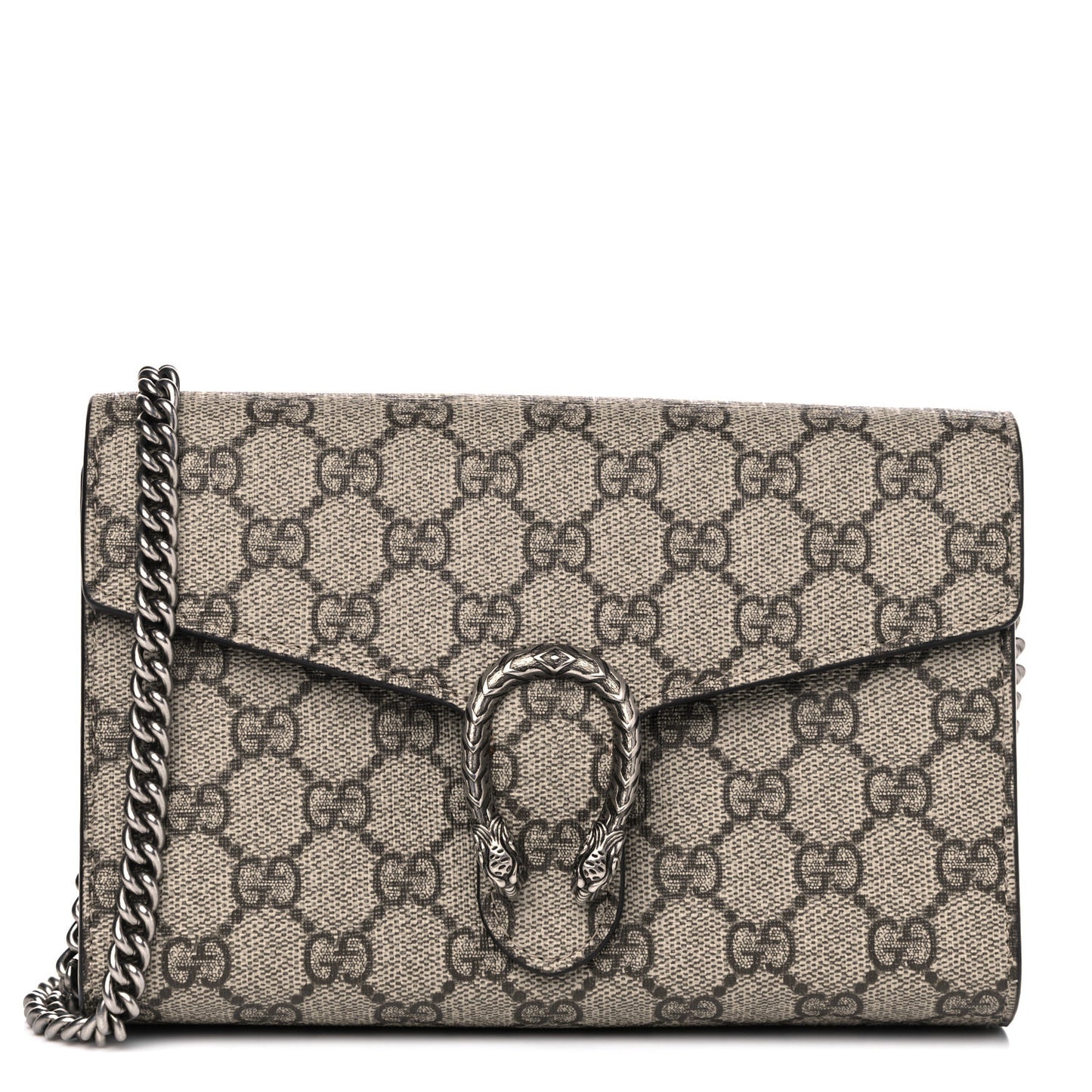 GG Supreme Monogram Mini Dionysus Chain Wallet Beige Taupe