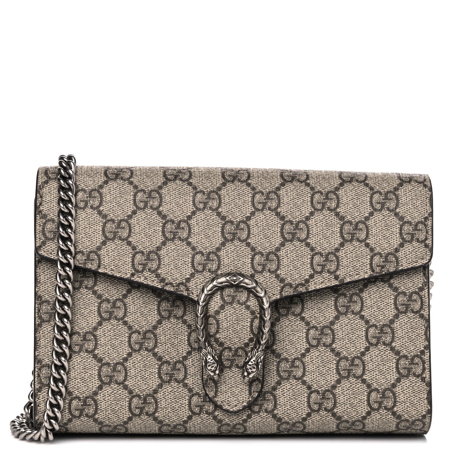 Gucci GG Supreme Monogram Mini Dionysus Chain Wallet Beige Taupe 1 of 13