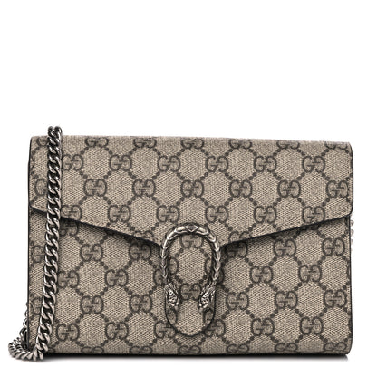 Gucci GG Supreme Monogram Mini Dionysus Chain Wallet Beige Taupe 1 of 13