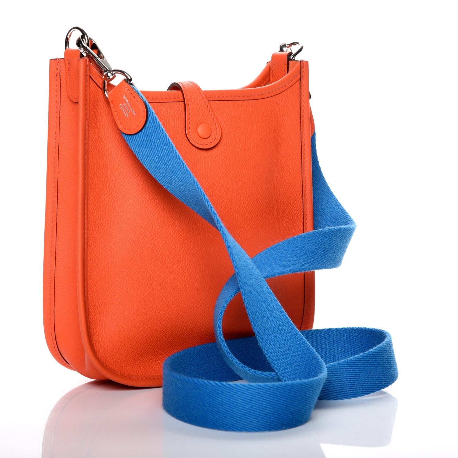 Hermes Epsom Amazone Evelyne TPM Orange Poppy Bleu Zanzibar 3 of 8