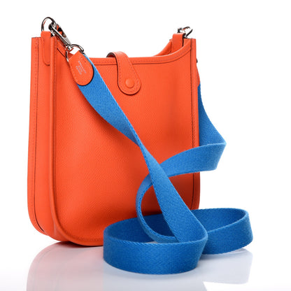 Hermes Epsom Amazone Evelyne TPM Orange Poppy Bleu Zanzibar 3 of 8