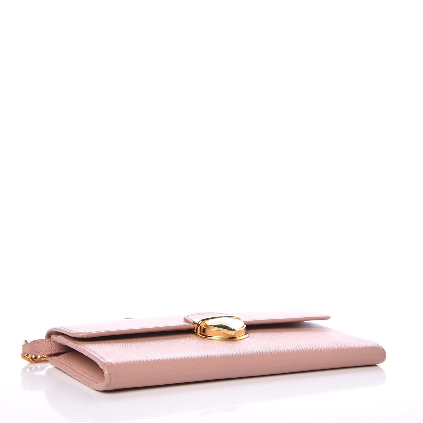 Saffiano Lux Detachable Chain Clutch Wallet Peonia
