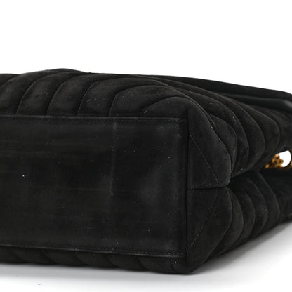Saint Laurent Suede Y Quilted Monogram Medium Loulou Chain Satchel Black 9 of 9