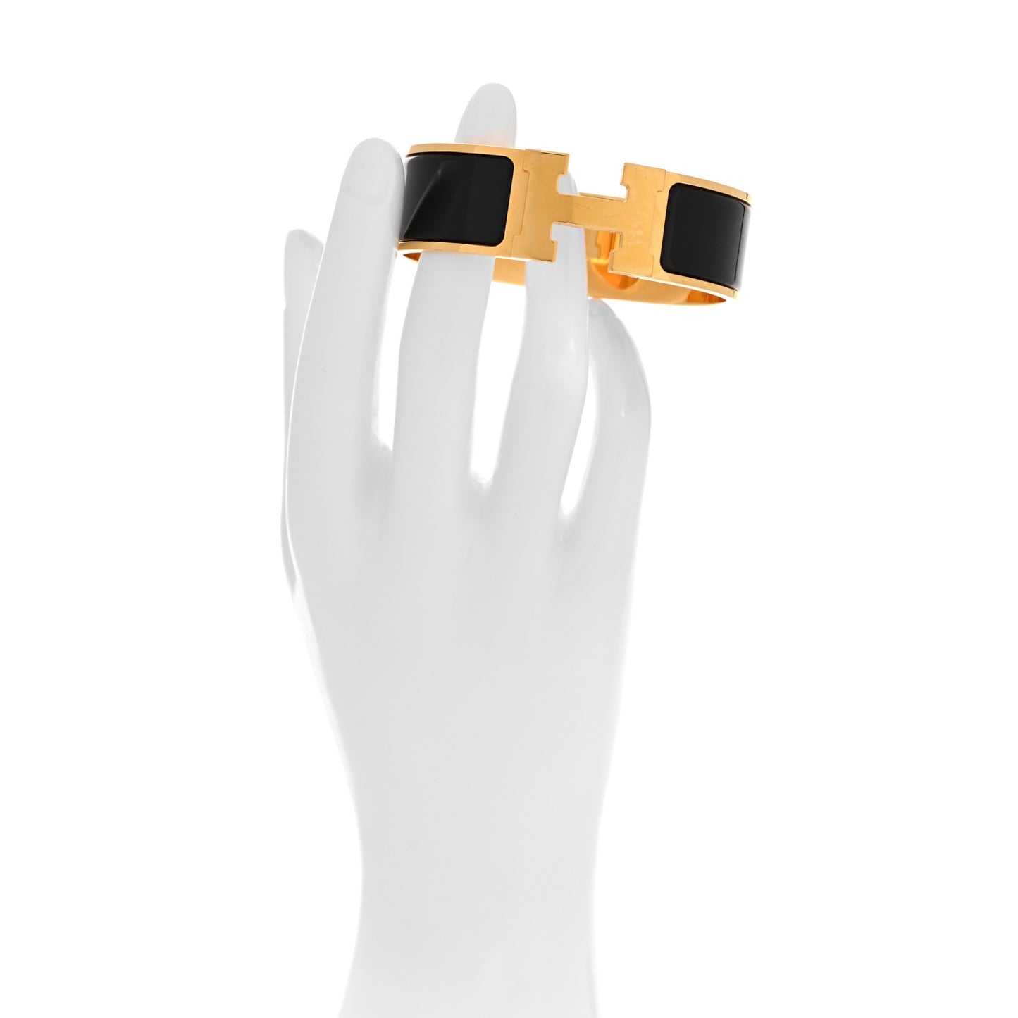 Enamel Wide Clic Clac H Bracelet GM Black