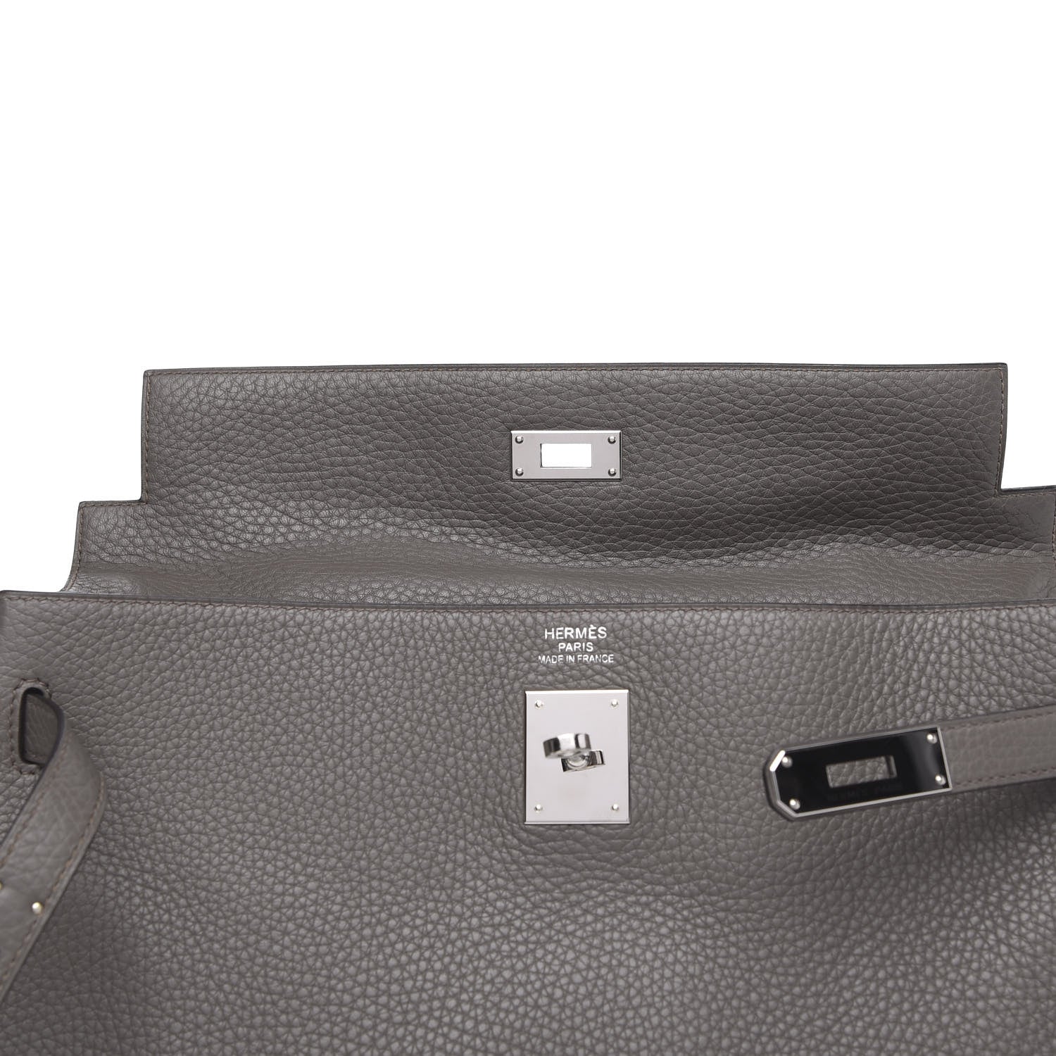 Hermes Taurillon Clemence Kelly Retourne 35 Etain 17 of 30