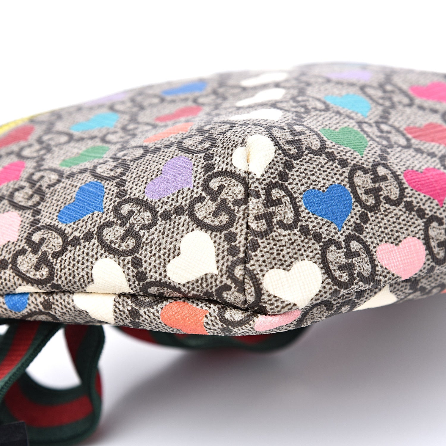 Gucci Soft GG Supreme Monogram Hearts Web Childrens Belt Bag Beige Ebony Multicolor Freesia 8 of 9