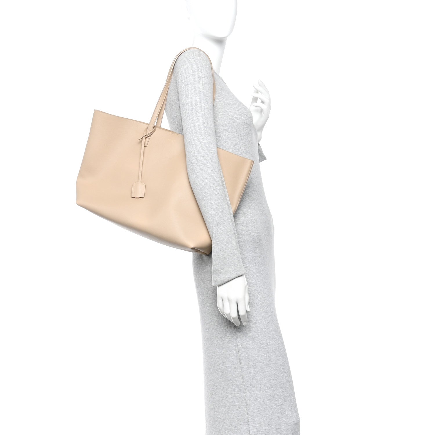 Saint Laurent Calfskin Large Shopping Tote Dark Beige 2 of 10