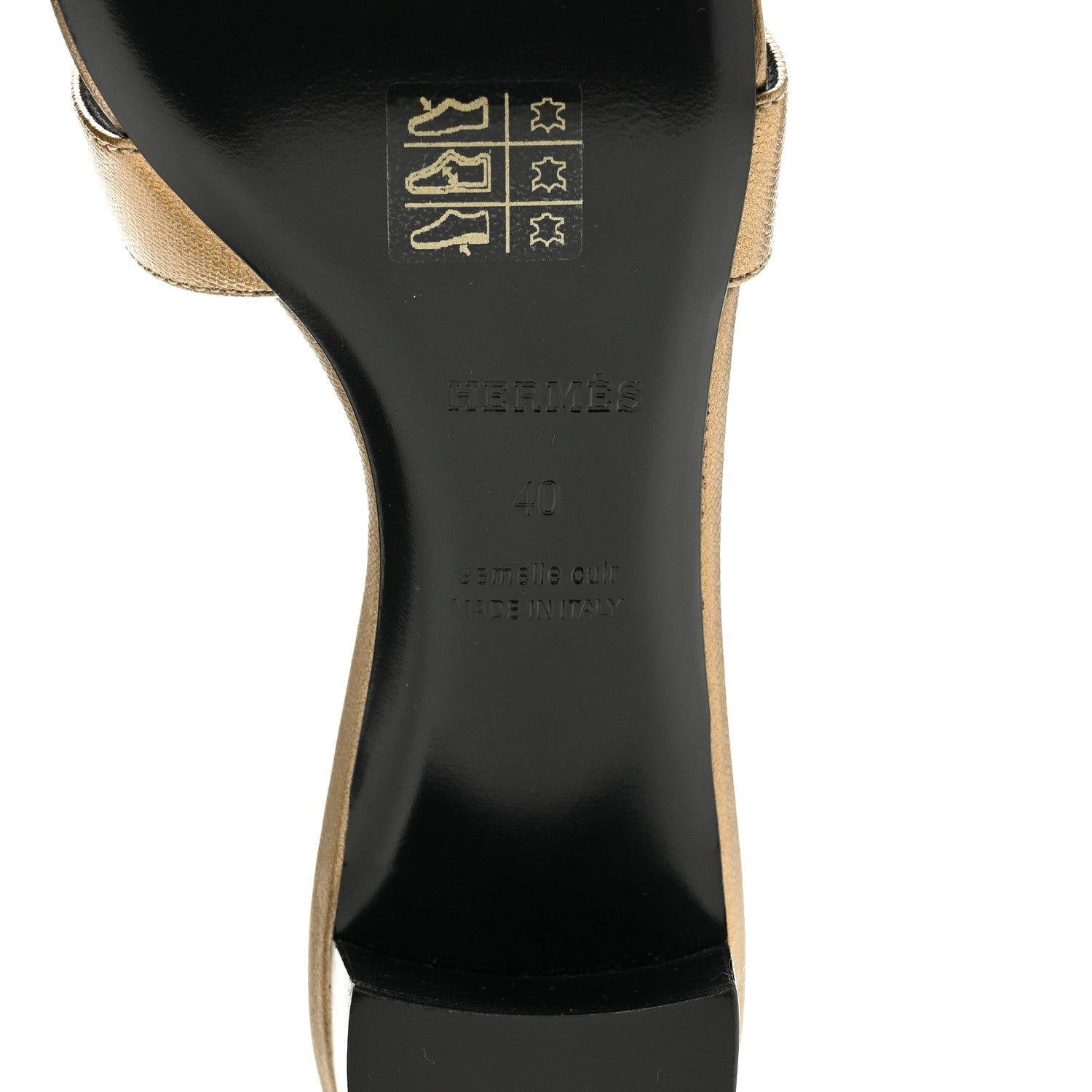 美品★HERMES オアジス 40 Hermes Metallic Goatskin Oasis Sandals 40 Dore 1888031 – FASHIONPHILE