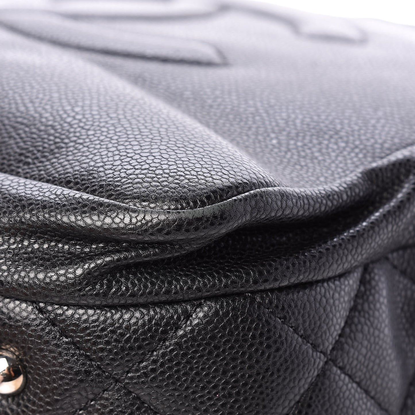 Soft Caviar Large Timeless CC Shopping Tote Black