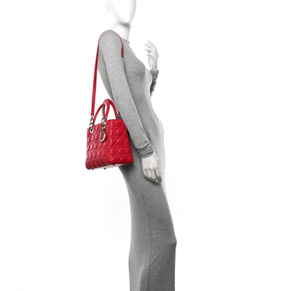 Christian Dior Lambskin Cannage Medium Lady Dior Pink 2 of 11