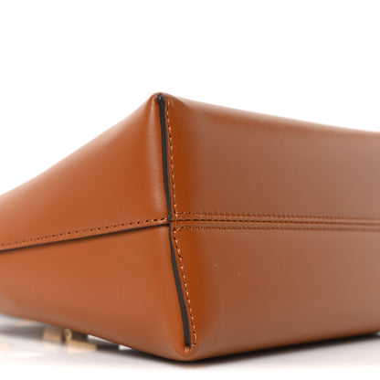 Fendi Vitello King Plexiglass Logo Embossed Mini By The Way Top Handle Boston Bag Caramello 9 of 10