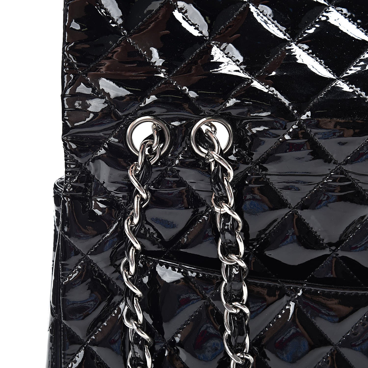 Chanel Patent Quilted Jumbo Single Flap Black 12 of 15
