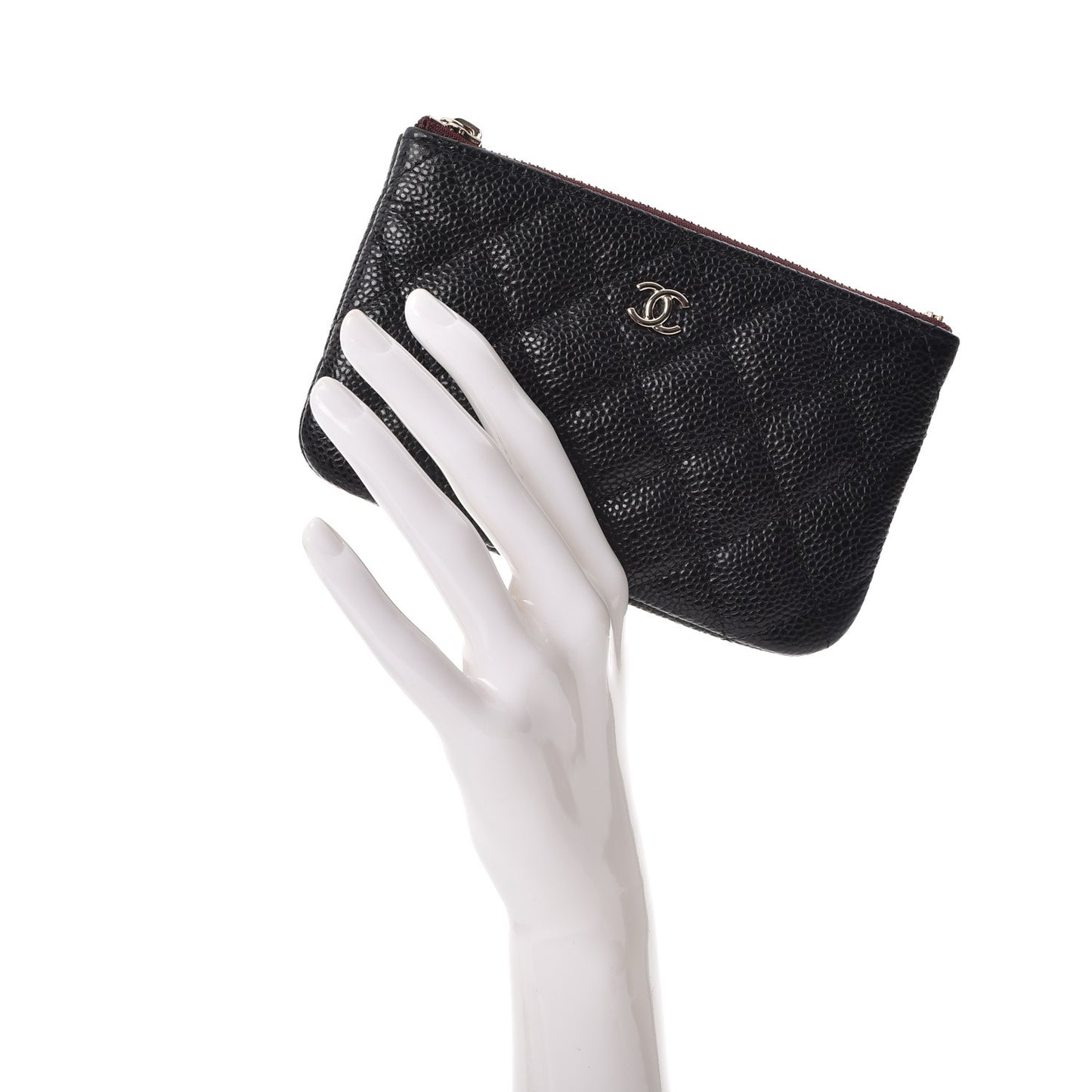 Caviar Quilted Small Cosmetic Case Black