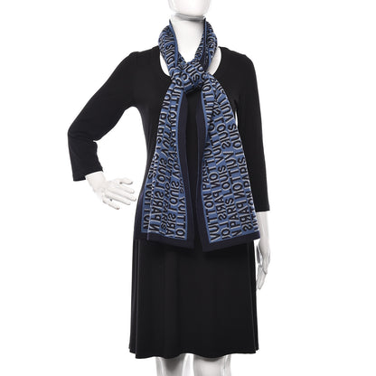 Louis Vuitton Wool Logo Scarf Blue 2 of 4