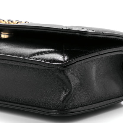 Chanel Goatskin Quilted Chanel 19 Wallet On Chain WOC Black 9 of 12