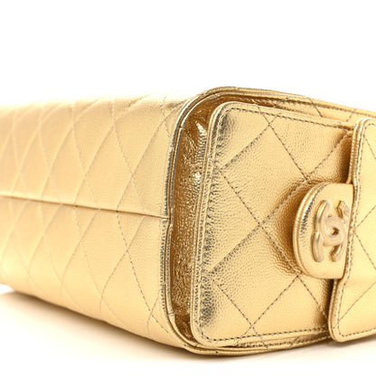 Chanel Metallic Caviar Quilted Mini Chanel 25 Handbag Gold 10 of 11