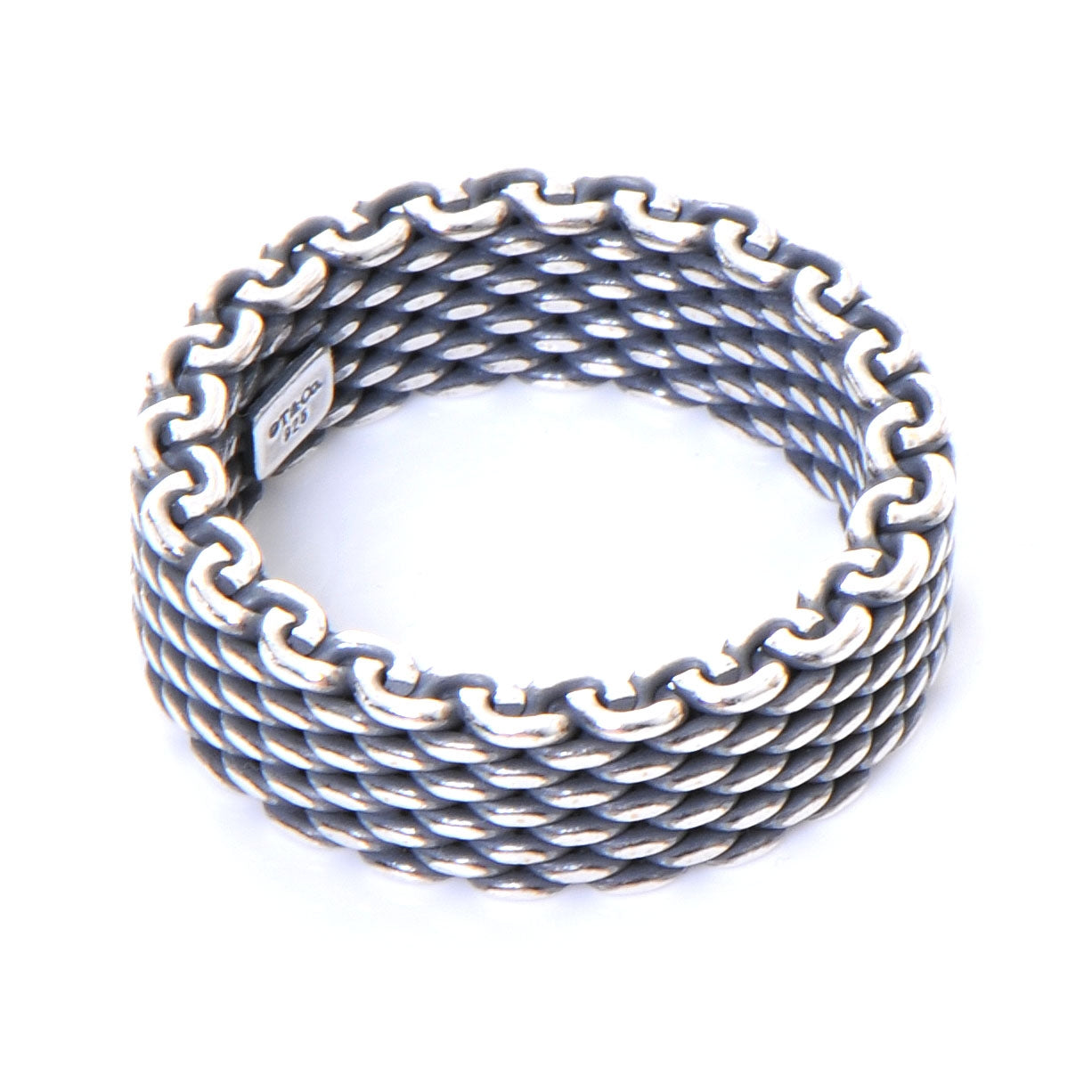 Tiffany Oxidized Sterling Silver Mesh Somerset Ring 8 4 of 5