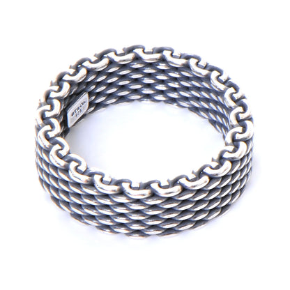 Tiffany Oxidized Sterling Silver Mesh Somerset Ring 8 4 of 5