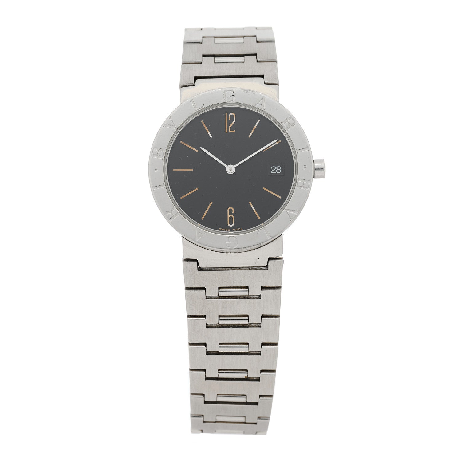 Bulgari Stainless Steel 33mm Quartz Watch Black 1 of 5