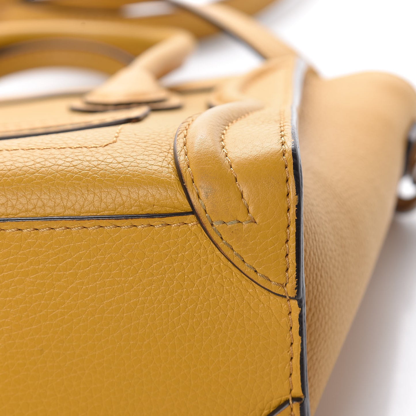 Drummed Calfskin Nano Luggage Ocre