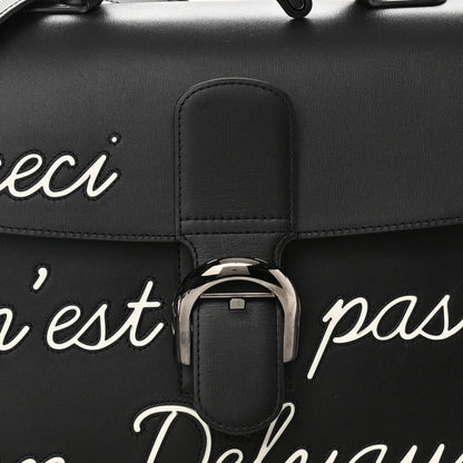 Delvaux Calfskin MM L'Humour Brillant Satchel Black 9 of 13
