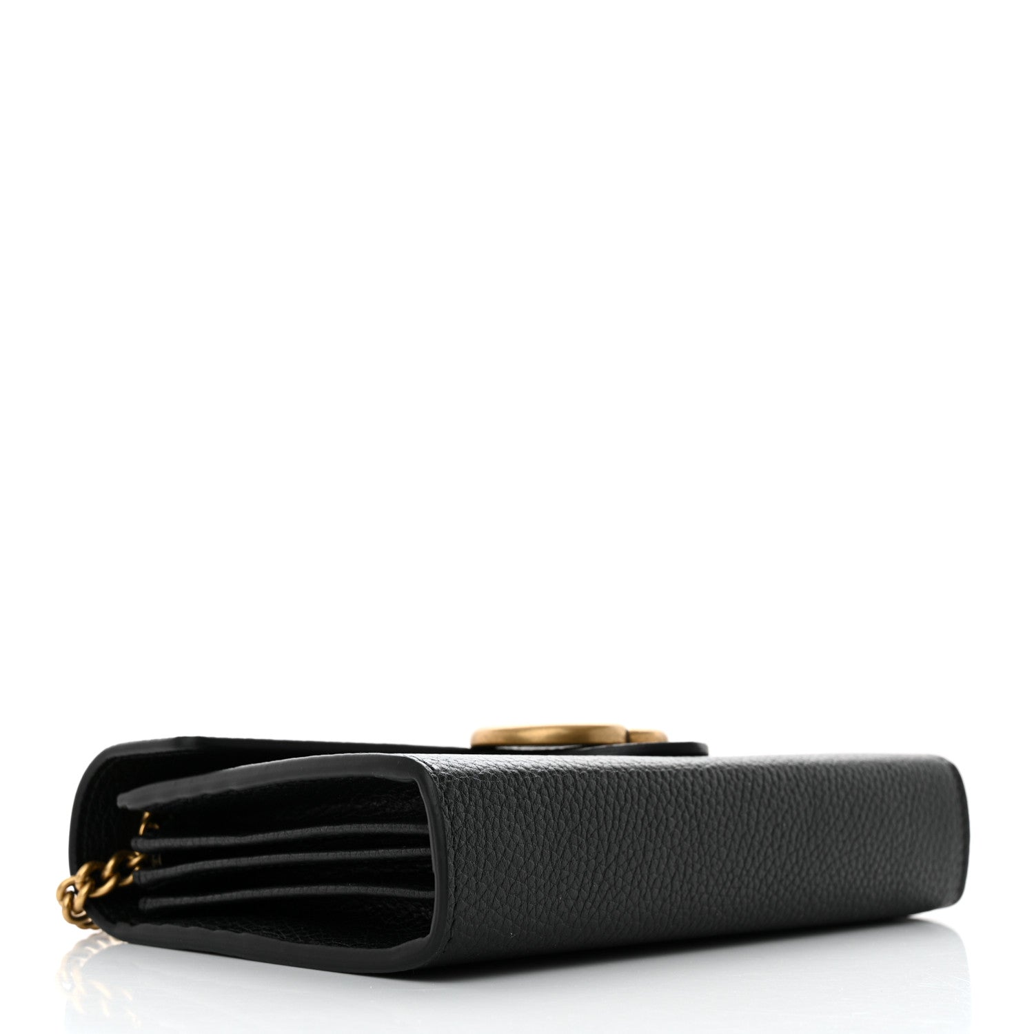 Gucci Calfskin GG Marmont Chain Wallet Black 4 of 12