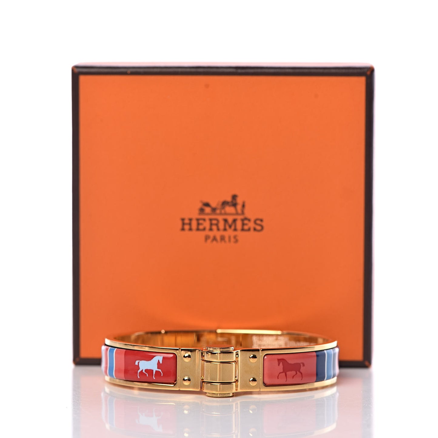 Enamel Printed Narrow Charniere Couvertures Nouvelles Hinged Bracelet M Quadrichromie
