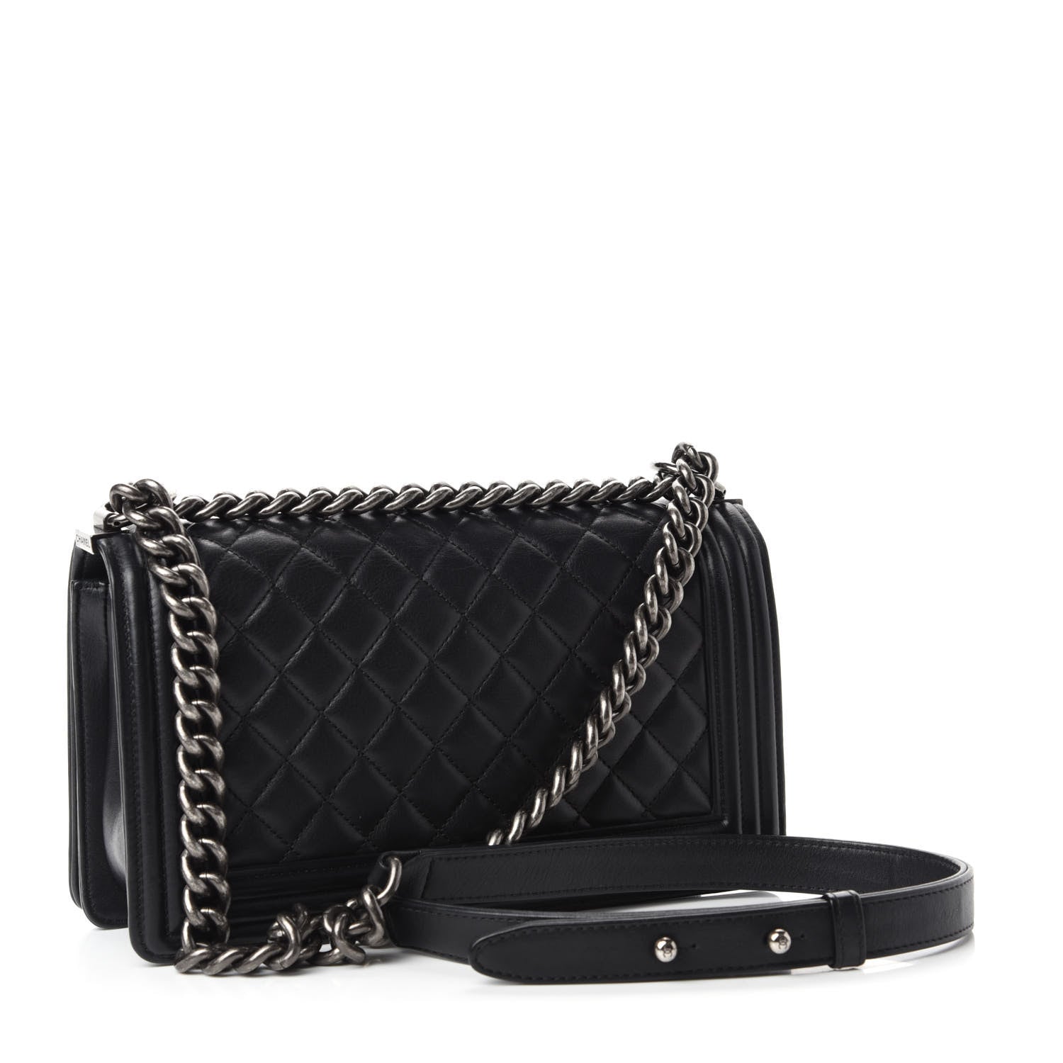 Chanel Lambskin Quilted Medium Boy Flap Black 3 of 11