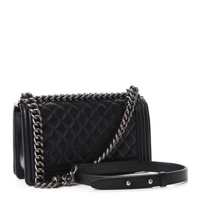 Chanel Lambskin Quilted Medium Boy Flap Black 3 of 11
