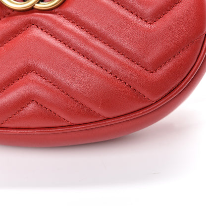 Gucci Calfskin Matelasse GG Marmont Belt Bag 75 30 Hibiscus Red 12 of 14
