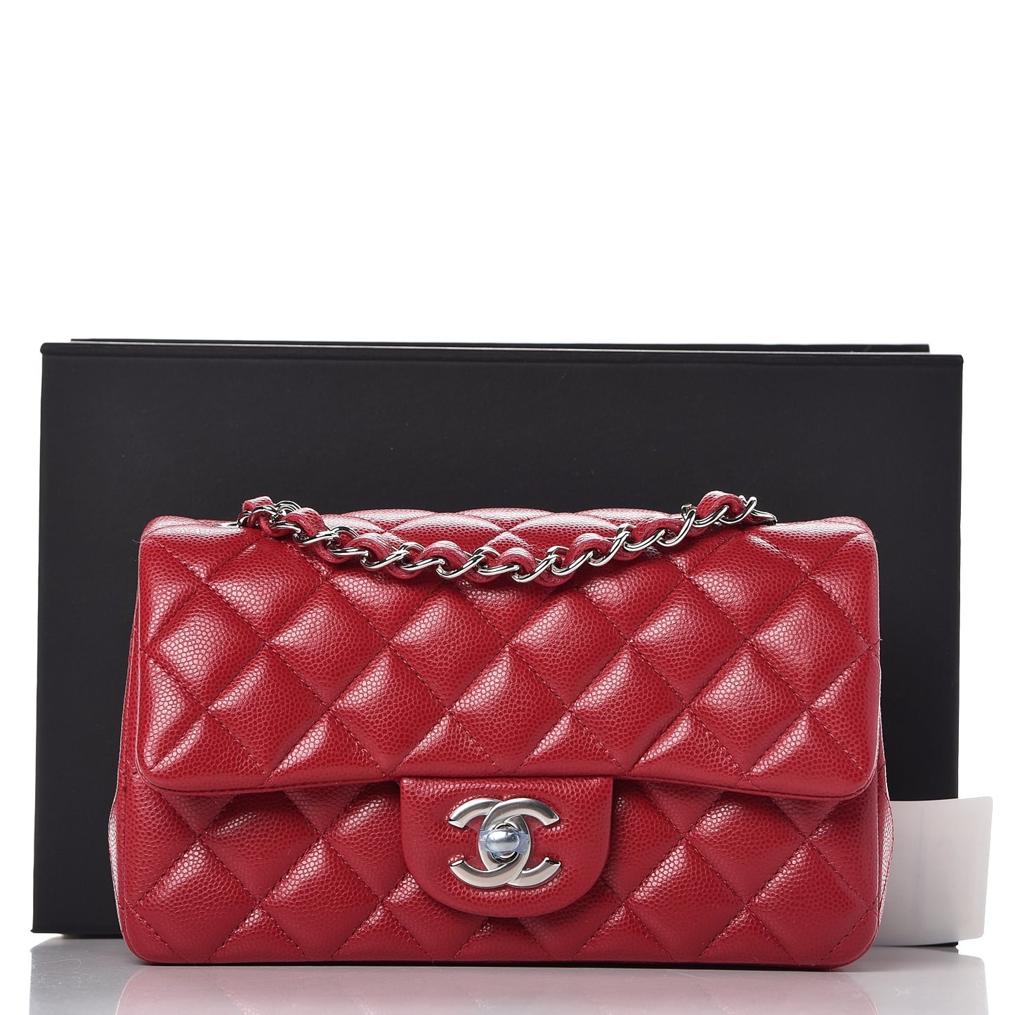 Caviar Quilted Mini Rectangular Flap Pink
