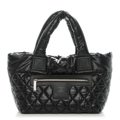 Chanel Nylon Quilted Coco Cocoon Medium Reversible Tote Black Red 1 of 7