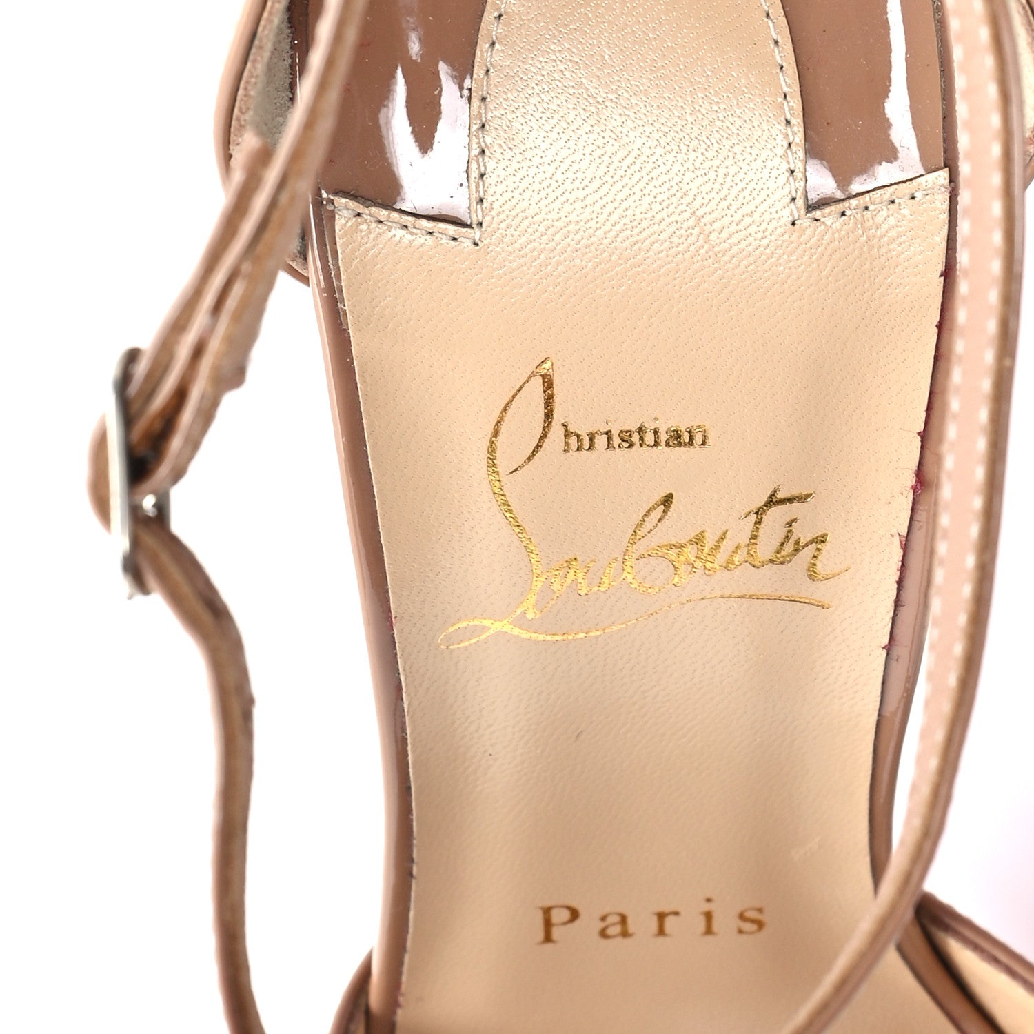 Christian Louboutin Patent Senora 100 Sandals 36.5 Nude 8 of 9