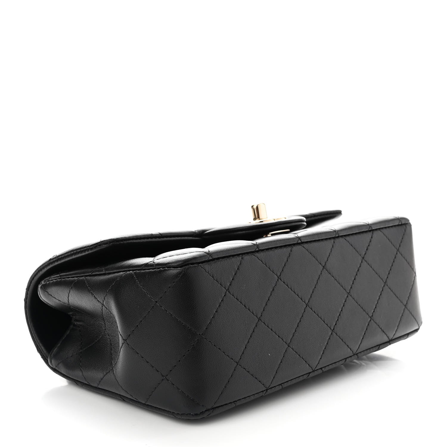 Chanel Lambskin Quilted Mini Top Handle Rectangular Flap Black 4 of 12