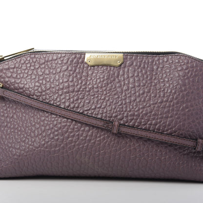 Burberry Signature Grain Calfskin Small Chichester Crossbody Clutch Bag Dark Plum 9 of 15