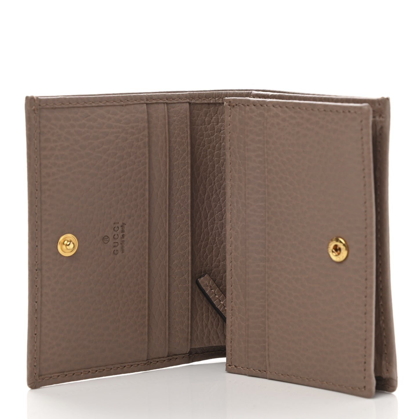 Pebbled Calfskin GG Marmont Card Case Porcelain Rose