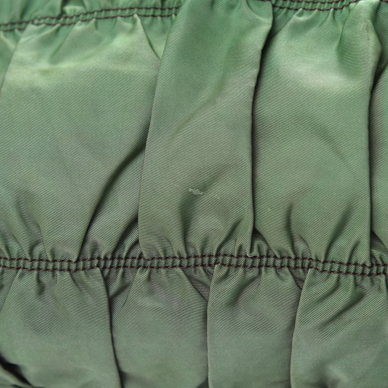 Prada Tessuto Nylon Gaufre Tote Green Brown 11 of 19