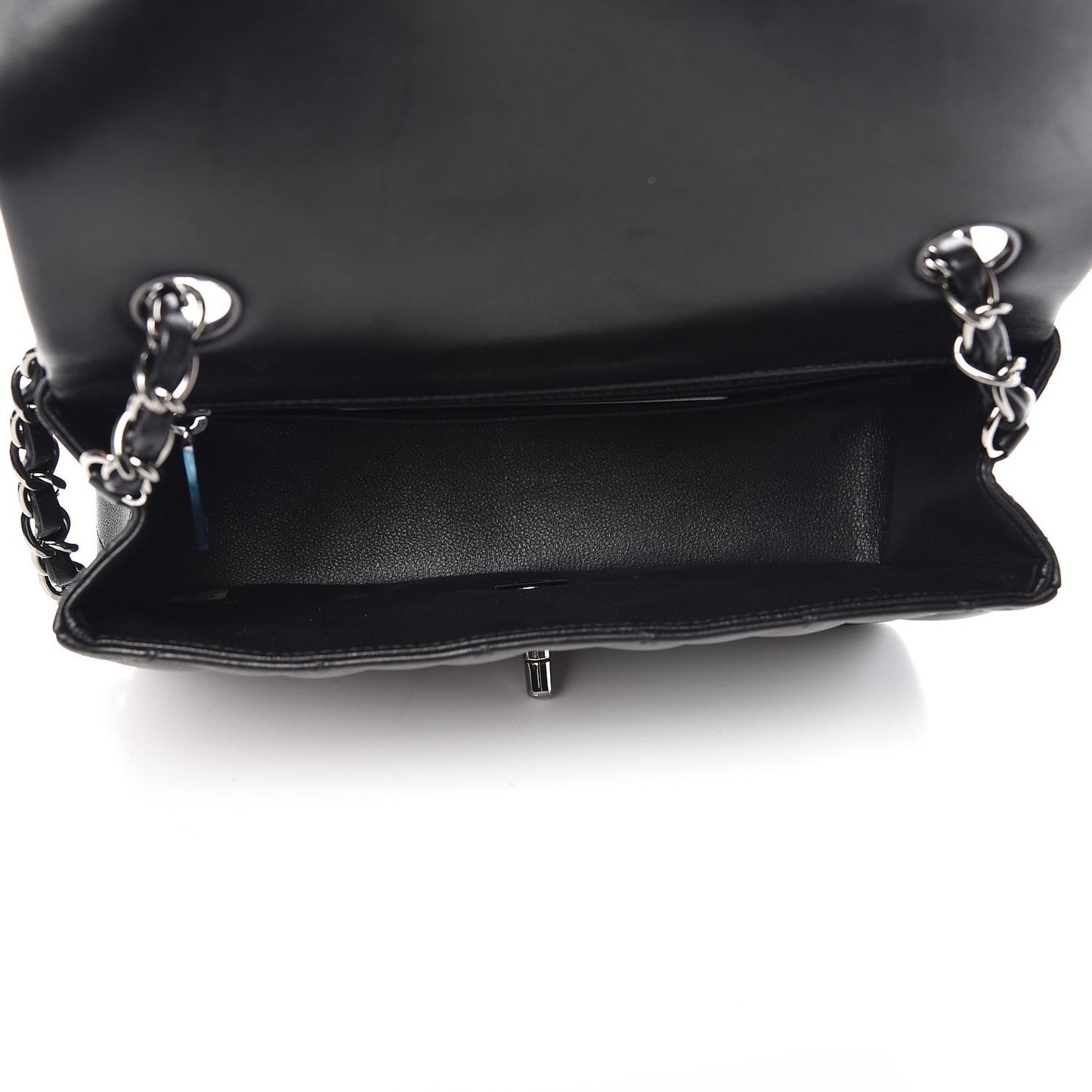 Lambskin Quilted Mini Rectangular Flap Black