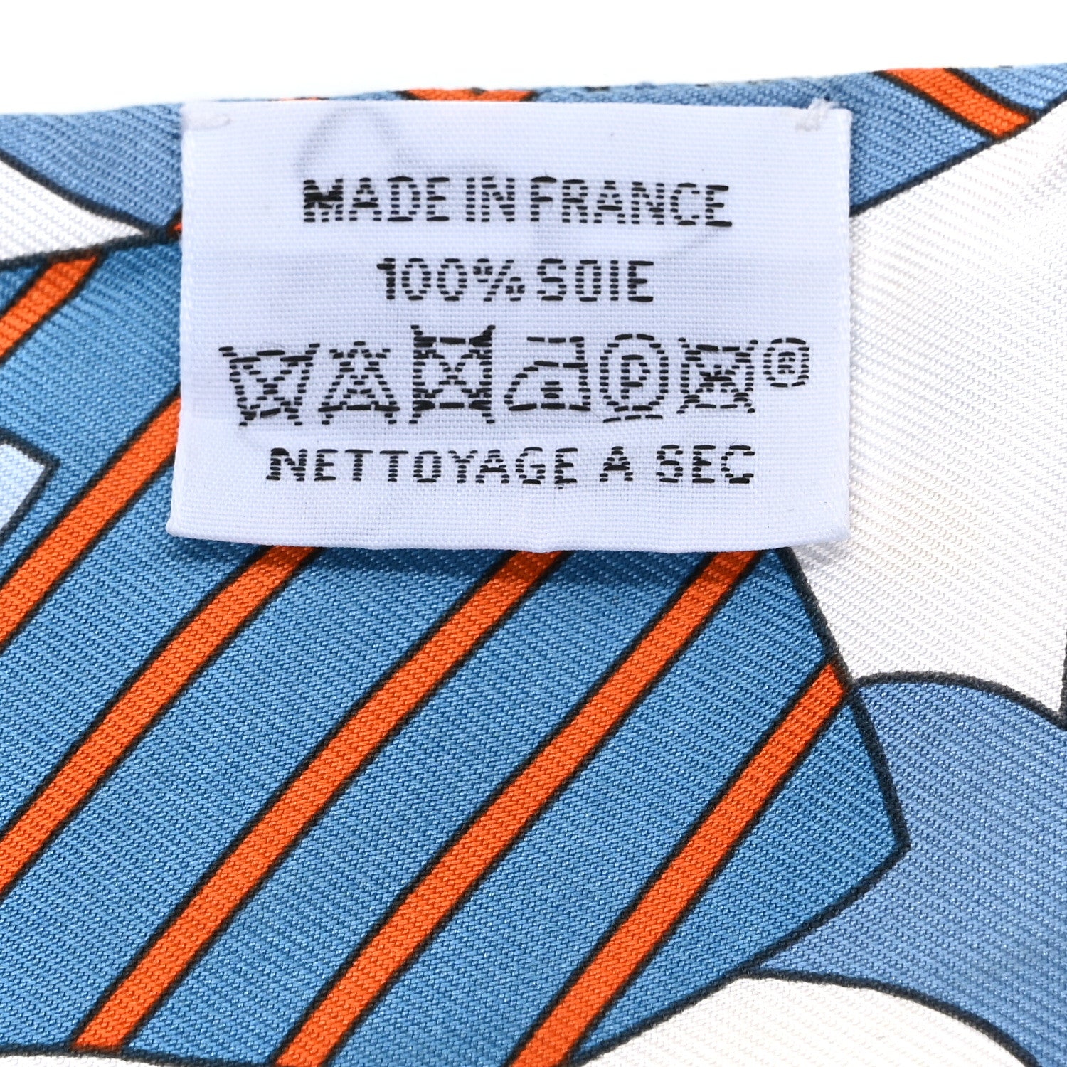 Hermes Silk Les Murmures de la Foret Twilly Bleu Jean Orange 4 of 4