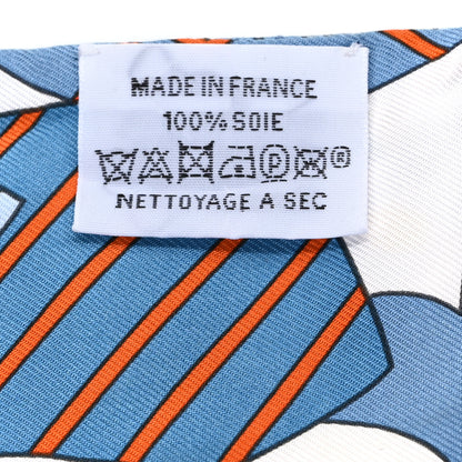 Hermes Silk Les Murmures de la Foret Twilly Bleu Jean Orange 4 of 4