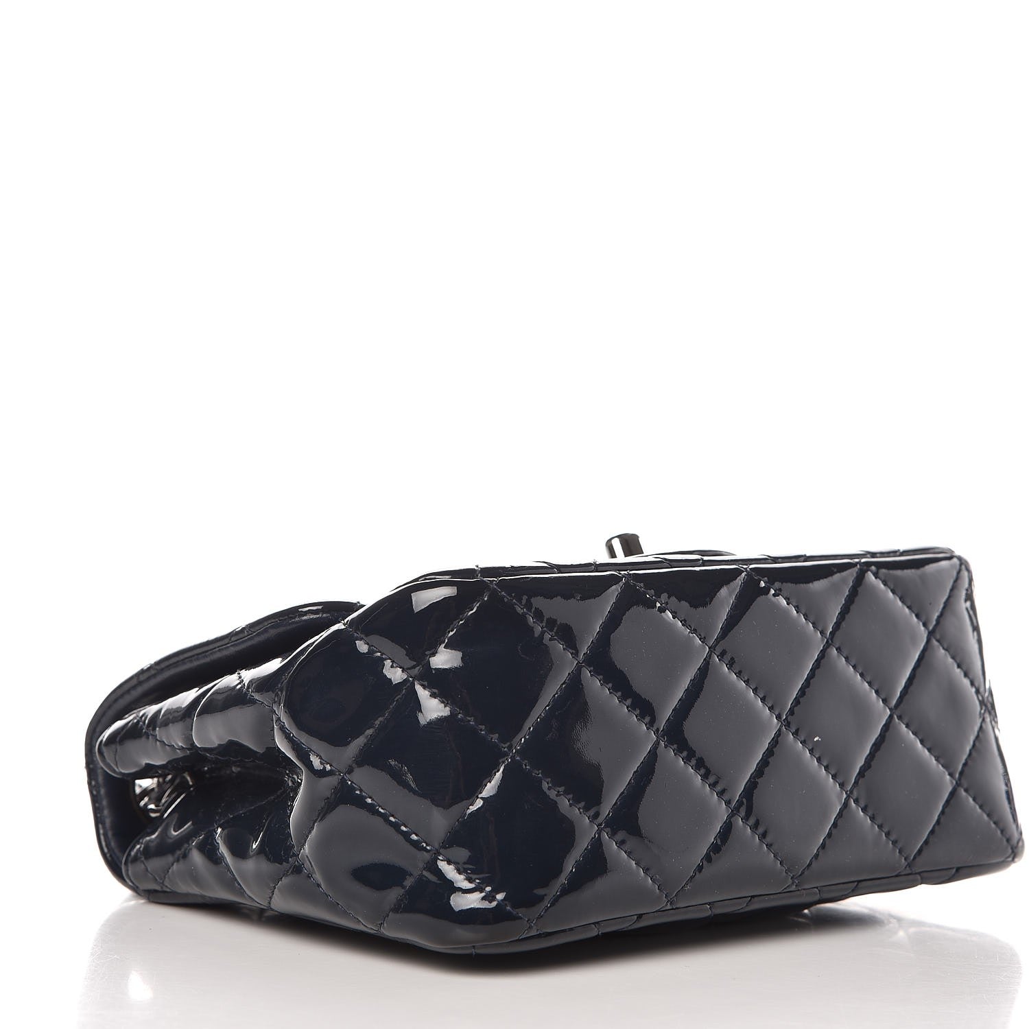 Chanel Patent Quilted Mini Square Flap Navy Blue 7 of 13